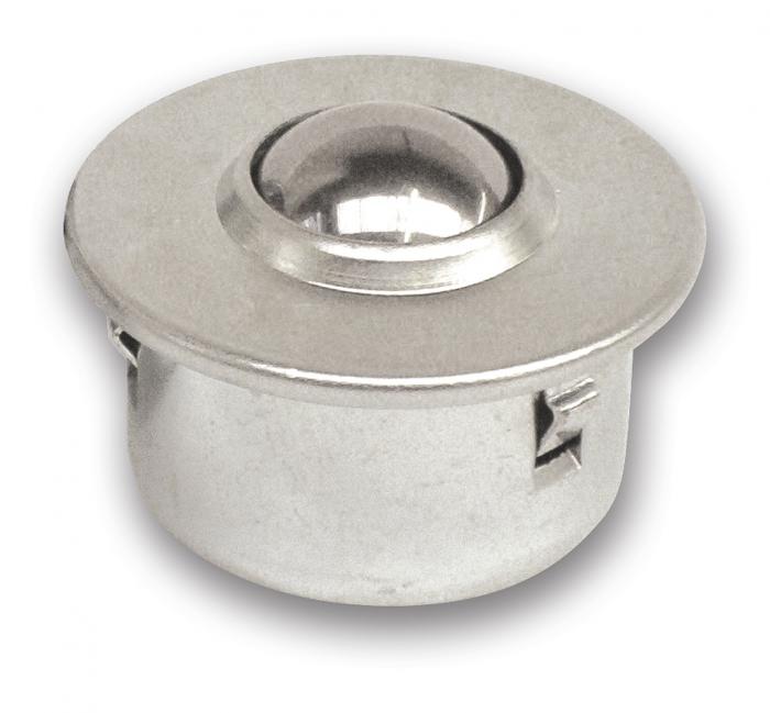 Ball caster with sheet steel housing, galvanized - with fastening clip - load capacity 60 to 610 kg
