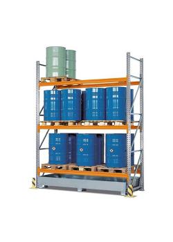 Pallet rack PR 27.37 - for 9 Euro or 6 chemical pallets - with 3 storage levels - different versions