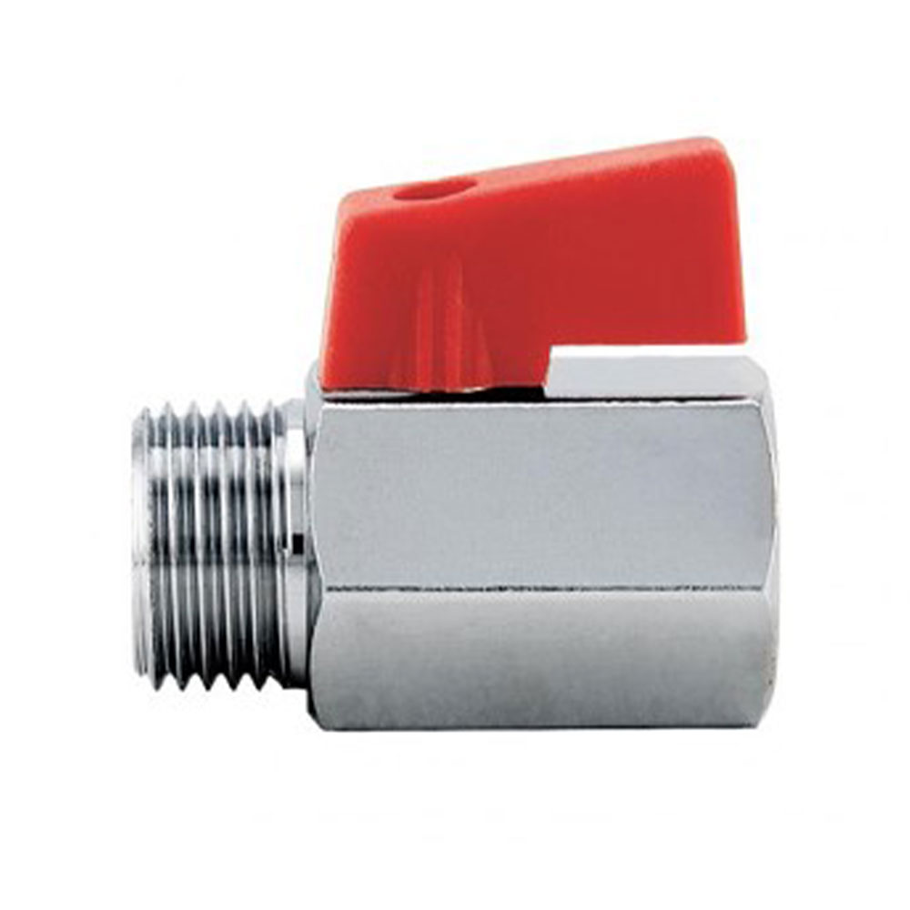 Mini ball valve - chrome-plated brass - single lever handle - F/F or M/F G 1/8" to G 3/4" - DN 6 to 20 - PN -0.9 to 10