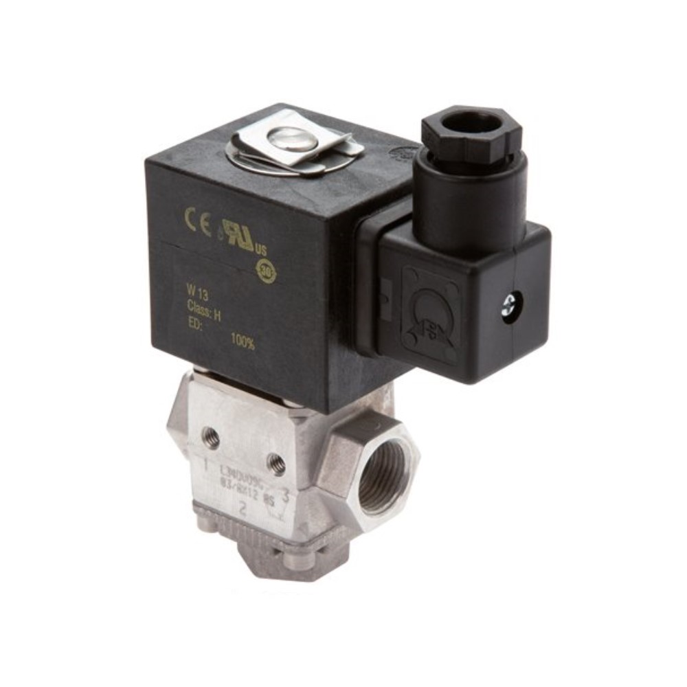 Solenoid valve - 3/2-way - anodized aluminium - for fuels - female thread G 3/8" - normally open (N.O.) - PN 0 to 4