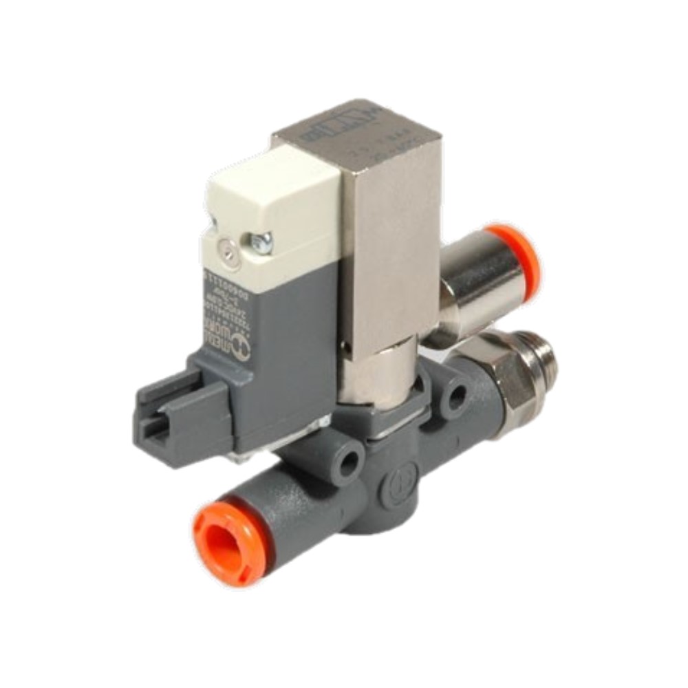 In-line solenoid valve - 3/2-way - for compressed air - AG G 1/8 "to G 3/8" on hose Ã˜ 6 to 8 mm - PN 2.5 to 7