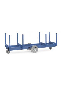 Long material trolley - up to 3000 kg - with stanchions 500 mm long
