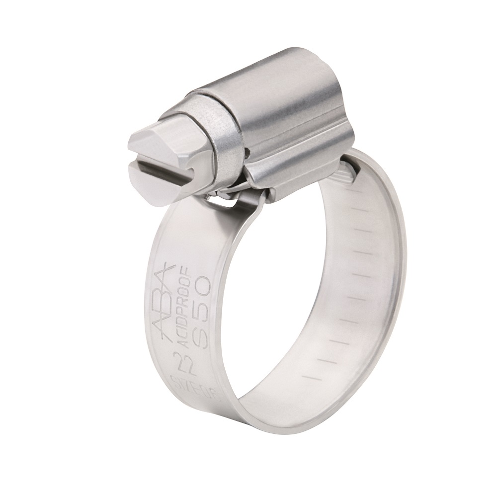 Worm drive clamp ABA Nova - Band width 9 mm - Clamping range 8-14 to 13-20 mm- Stainless steel (W5)