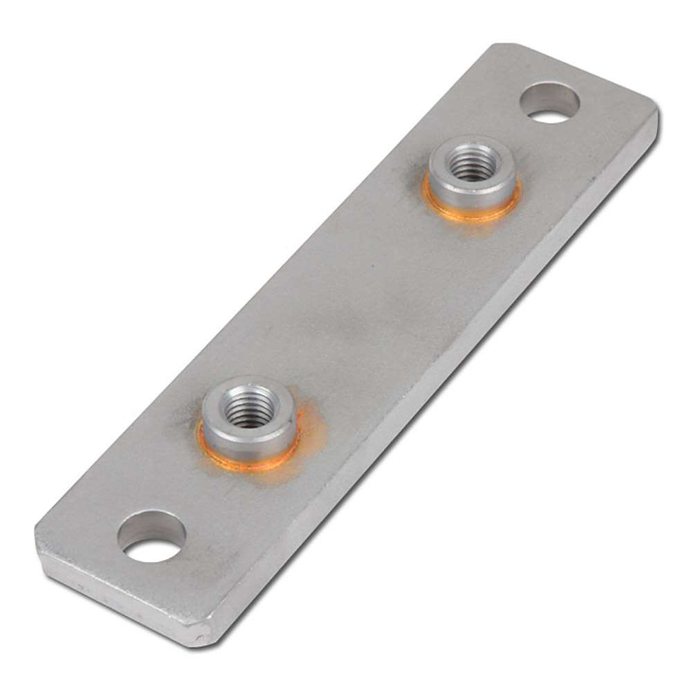 Plaque à souder allongée à visser pour colliers de fixation pour tuyaux et tubes - avec trous de fixation - dimension 0 à 6 - prix à la pièce