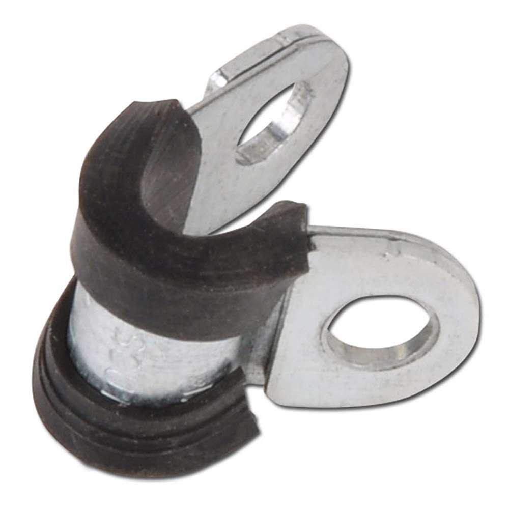Rohrschelle mit Gummieinlage - Stahl verzinkt - Breite 12 mm -  Spannbereich-Ø 5 bis 30 mm