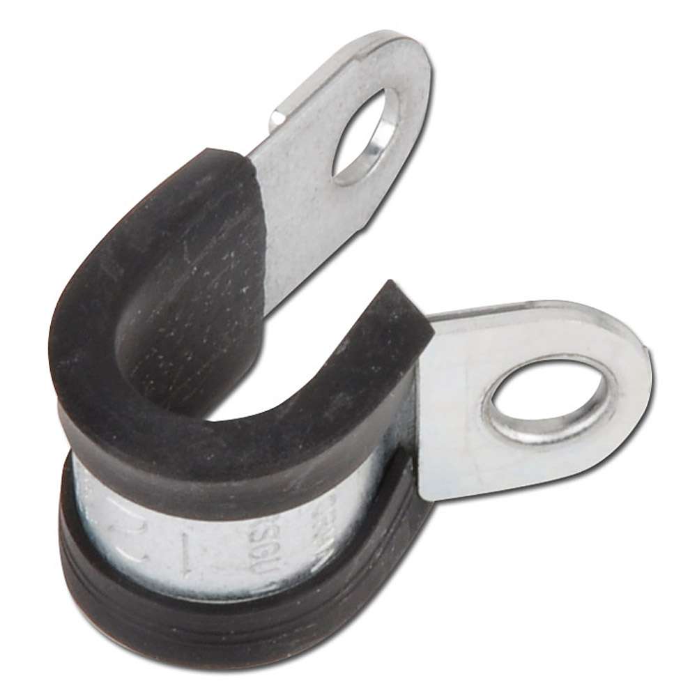 Collier de fixation pour câble - acier, renforts caoutchouc - largeur 15 mm - Ø de 5 à 30 mm