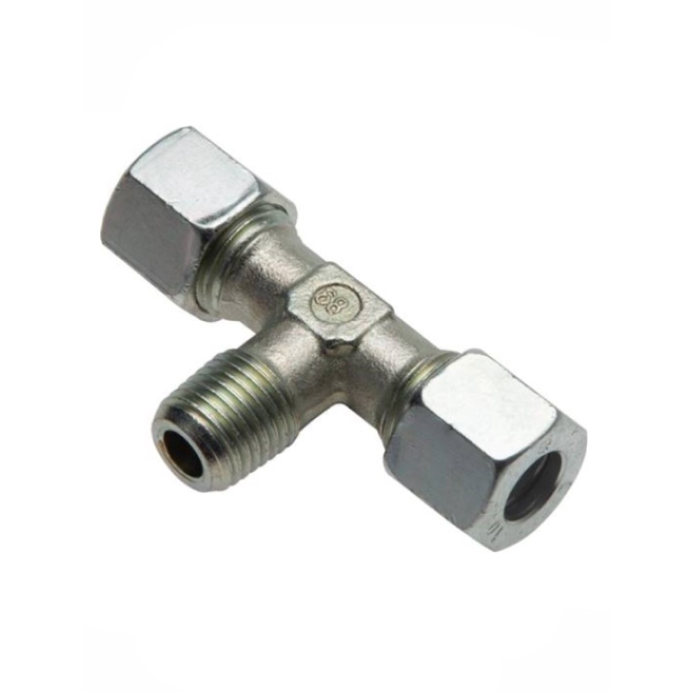 Connessione a vite a T - serie S - acciaio zincato - tubo Ø 6 a 16 mm - con. AG R 1/4 "a R 1/2" - PN fino a 630
