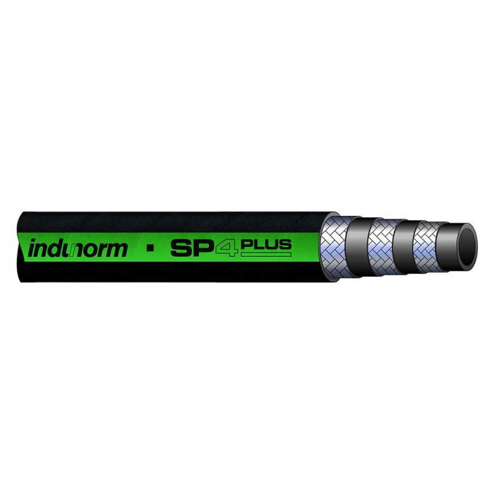 Flettet slange SP4plus - gummi - DN 10 til 25 - udvendig Ø 21,2 til 39,4 mm - PN 310 til 500 bar - pris pr. Rulle
