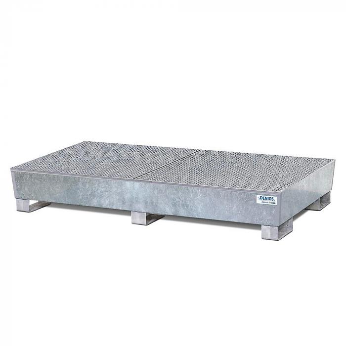 Collection tray classic-line - galvanized steel - wheelchair accessible - grating - for 4 to 8 barrels