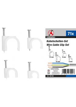 Kabelschellen-Sortiment - für Kabeldurchmesser 8 bis 12 mm - 71-tlg.