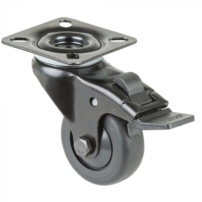 Swivel castor with total brake - Fork made of sheet steel - Wheel Ø 50 mm - Overall height 73 mm - Load capacity 50 kg