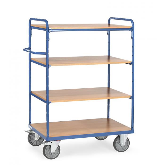 Shelved trolley - up to 600 kg - with 5 floors of wood