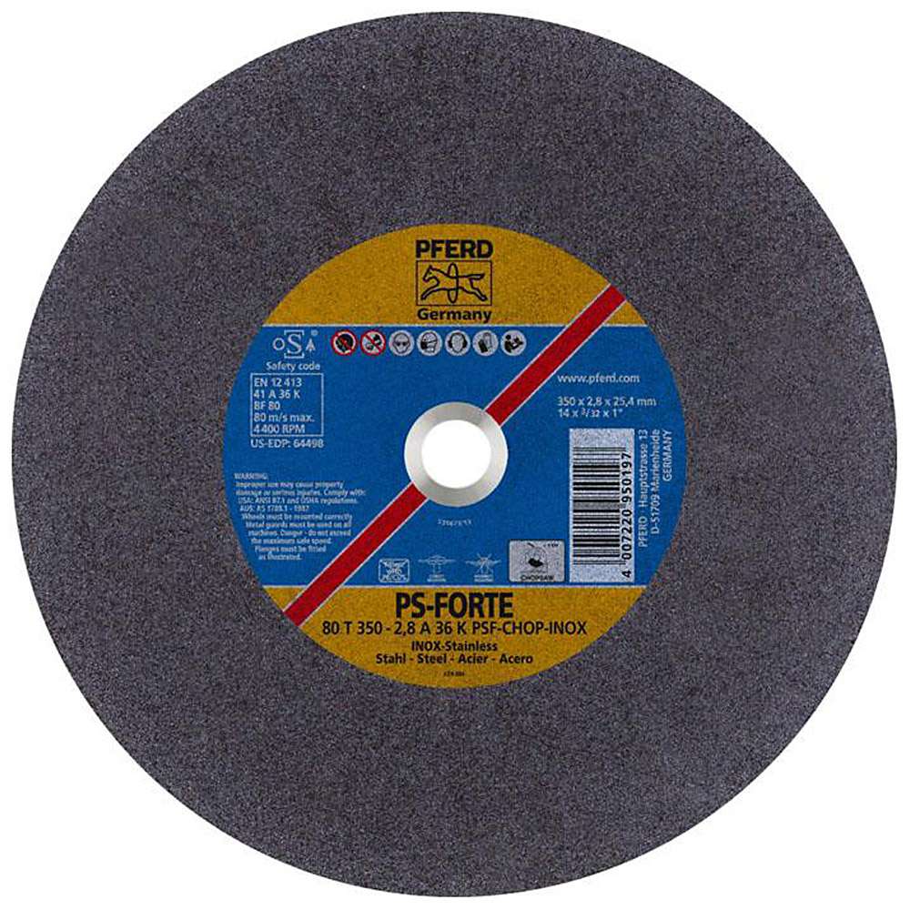 Cutting disc - PFERD PS-FORTE - for stainless steel - for stationary cutters - price per piece