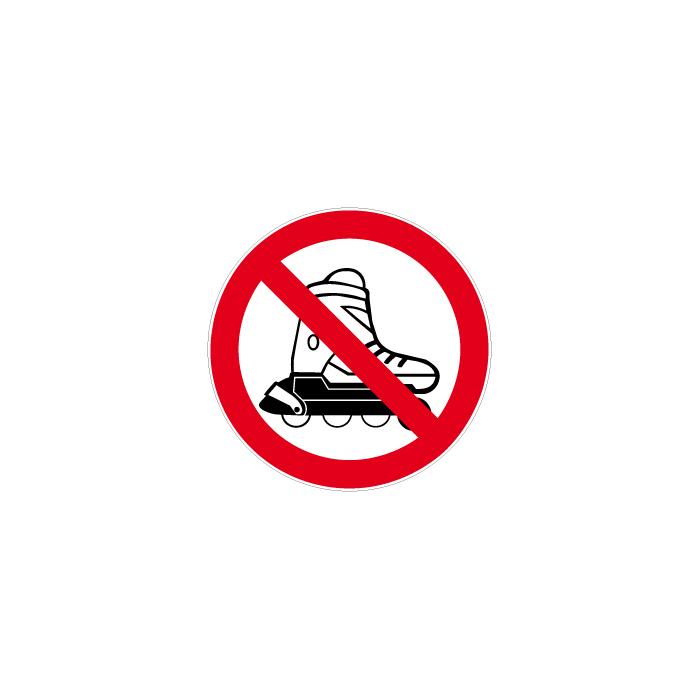 Znak zakazu - "Zakaz jazdy na łyżworolkach" - Średnica 5-40 cm