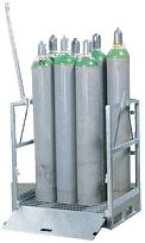 Gasflaschenpalette - Traglast 865 kg - für bis zu 12 Flaschen - Innenmaße (BxT) 700 x 930 mm