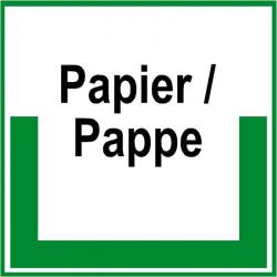 Umweltschild "Sammelbehälter für Papier/Pappe" - 5-40 cm