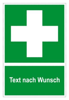 Rettungszeichen "Text nach Wunsch" 20x30cm/30x45cm