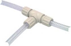 Connecteur d'angle  en T - PVDF - pour tuyau en  tissu TX - Ø 10 jusque 20mm -
