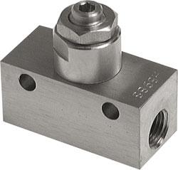 Throttle flow valve - 1.4436 - G 1 / 4 "- up to 12 bar - for oils, gases, compre