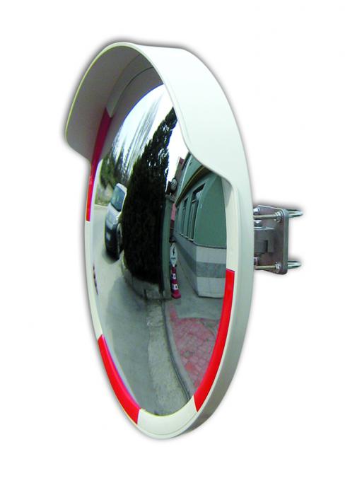 Miroir de circulation Rond Ø 60 cm, rouge blanc, Miroir - Extérieur -  Miroir de