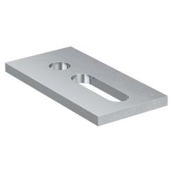 Flat connection holder SSP A2 - Stainless steel A2 - 82 x 41 x 5 mm - Hole Ø 11 or 13 mm - Oblong hole 40 x 11 mm - Pack of 25 - Price per pack