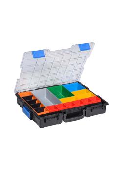 Professional small parts case EuroPlus Pro K 44.76/18 - plastic - outer dimensions (WxDxH) 440x355x76 mm - with clips - black