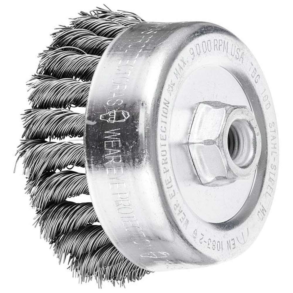 Pot brush - PFERD - threaded, tipped - with steel wire