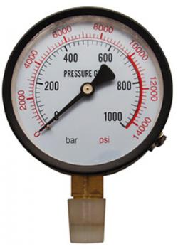 Manometer - for verksted presse - Dial 0-1000 bar
