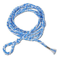 Corda da legare- PP - fune-Ø 8mm - lunghezza 2,50m - con asola e graffa - blu/bianco
