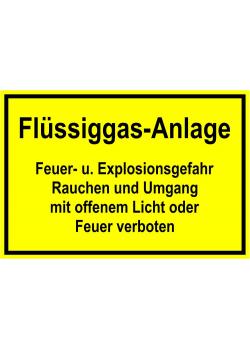 Warnschild "Flüssiggas-Anlage"