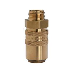 Temperature control coupling DN 9 - with male thread connection - with shut-off valve - PN max. 15 bar - SW 21 to 22 mm - Price per piece