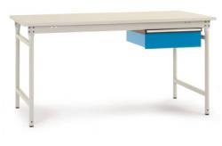 Table "BASIC" - helt - stationær - med skuffe - stål - plastics-