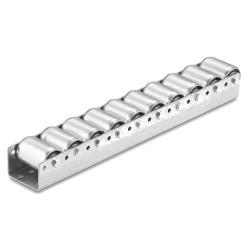 Pallet roller rail - Series NR-100-052-2 - Pitch 52 mm - Steel roller - Ball bearing - Load capacity 160 kg/roller - Max. length 2990 mm - Price per piece