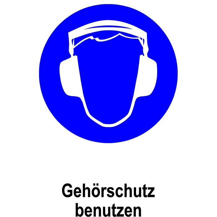 Gebotsschild - "Gehörschutz benutzen" 20x30cm / 30x45cm