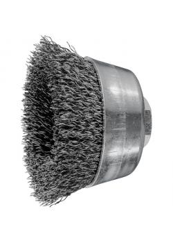 Skålborste - PFERD - vågig ståltråd - gänga - för stål