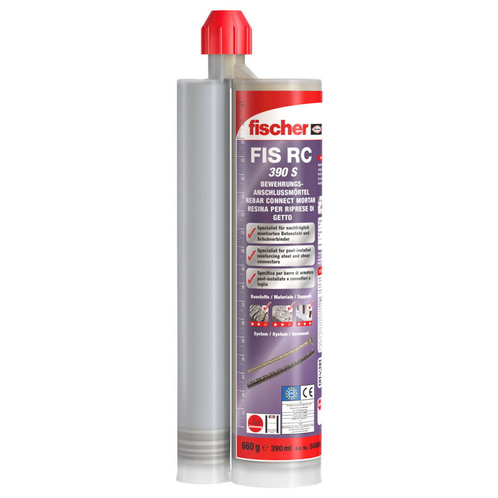 Montagemørtel RebarConnect FIS RC - 390 til 1500 ml - inkl. 2 statiske blandere - pris pr.