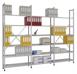 Shelf-System "Registra" - Steel - Height 2250mm - 6 Shelves - Depth 300mm - Ligh