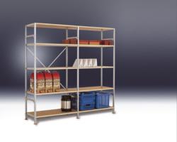 Warehouse Storage Racks "Megaflex Light" - Height 2000mm - 5 Wod Shelves - Shelf