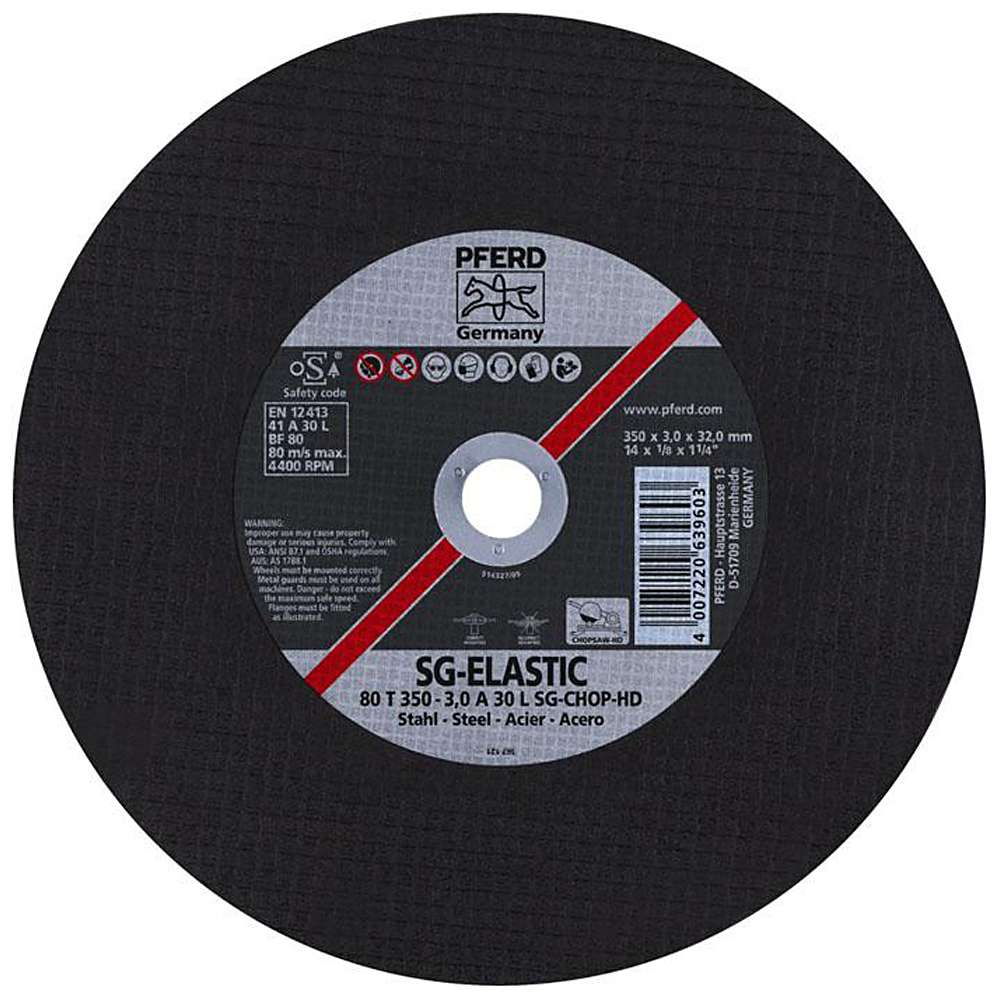 Cutting disc - PFERD SG-ELASTIC - for steel - for powerful cutters - pack of 10, 20 pieces - price per piece