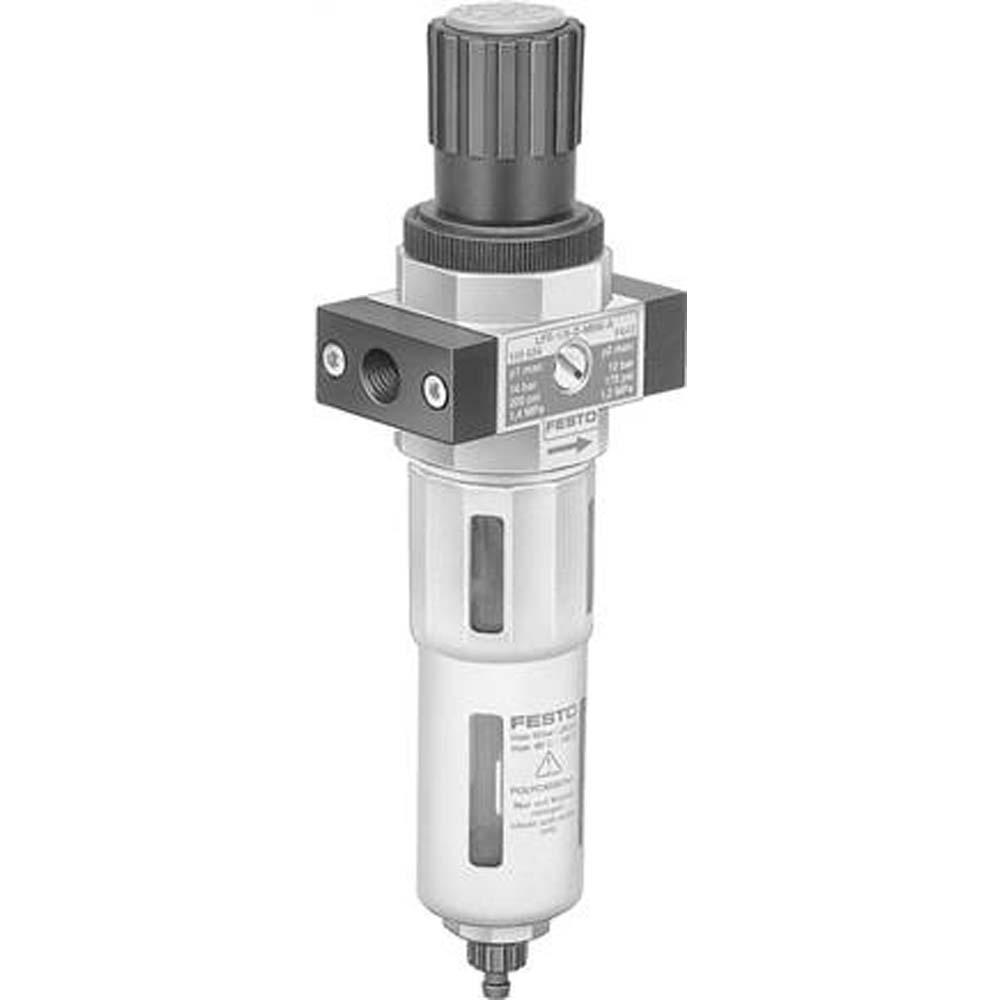 FESTO - LFR - Filtre-vanne de régulation - Zinc moulé sous pression - Finesse de filtration 40 µm - Purge de condensat à rotation manuelle - Taille Mini à Maxi - Raccord G1/8 à G1 - Prix par pièce