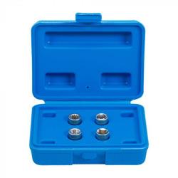 Brake caliper special inserts - 4-piece - drive external hexagon 12 mm - 4-, 6- and 11-edge - SW 8 to 10 mm