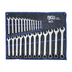 Open-end wrench set - ring side twelve-sided - SW 1/4" to 1 1/4" - 25-piece