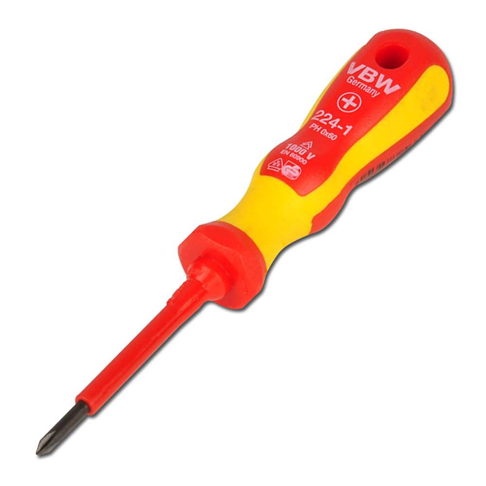 VDE cross recess screwdriver - steel - thread Ø to 7.2 mm