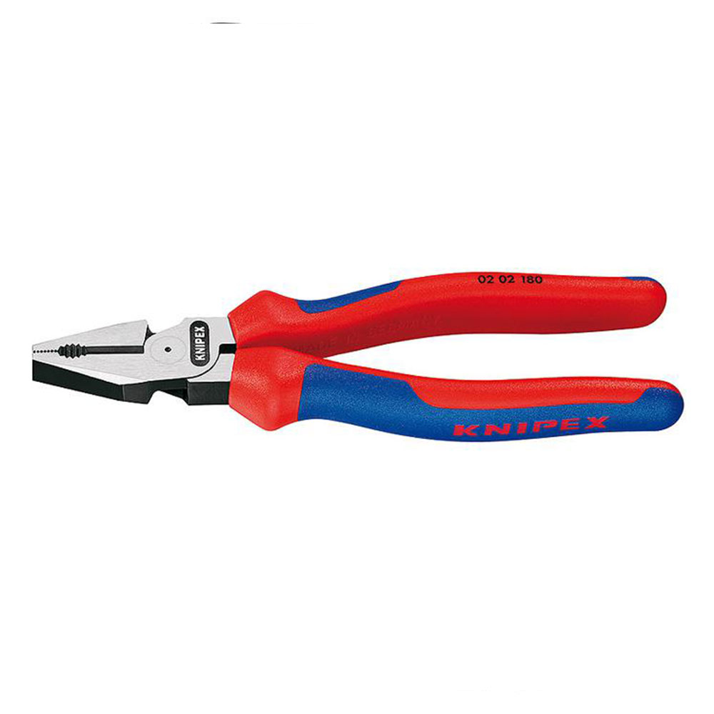 High Leverage Combination Pliers - Length 180-225 mm - chemically blacked - polished - with multi-component grips