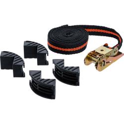 Ratchet tensioning strap - with 4 protective jaws - width 25 mm - length 5 m - max. 245 daN