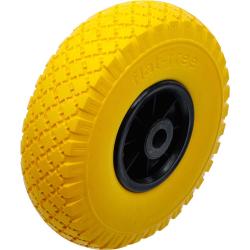 Koło poliuretanowe - dętka i opona bezpowietrzna - żółto/czarna - ø koła 260 mm - nośność do 100 kg
