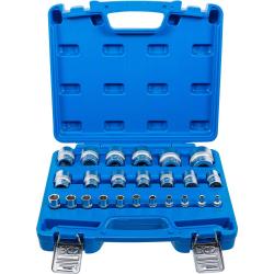 Sockets sett - i tommer - Kjør 1/4 "og 1/2" -6-kant - CV-stål