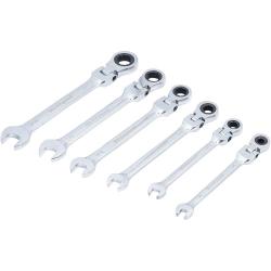 Block och ringnyckel med spärr i set - Tum - Flexibelt huvud - 6 st.