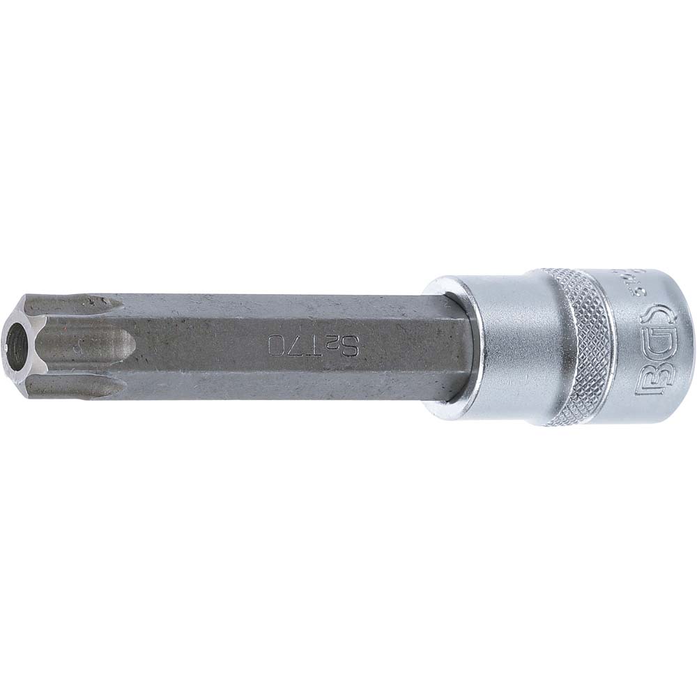 Bits - T-profile with hole - sizes T70 to T90 x 110 x 110 mm - drive 12.5 mm (1/2 ")