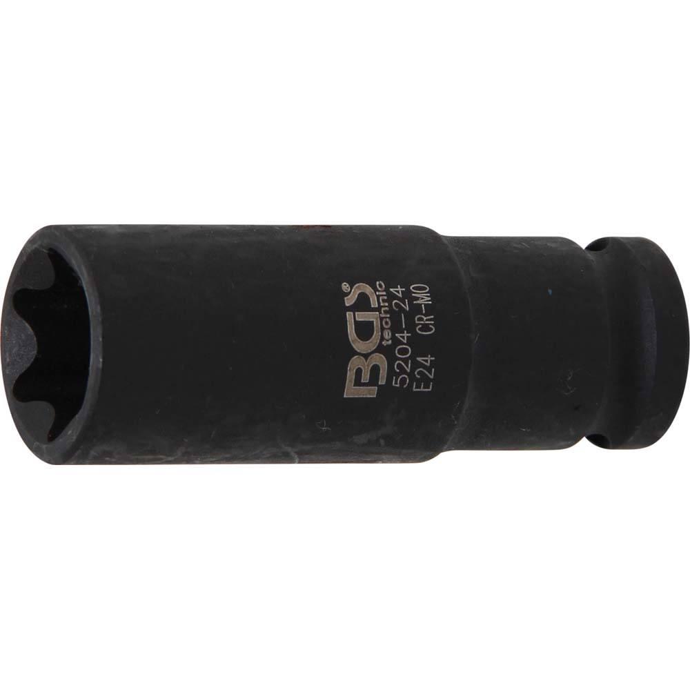 Kraft-Steckschlüssel-Einsatz - E-Profil - 12,5 mm (1/2") - tief - Größe E10 bis E24